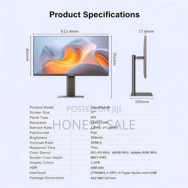 Oraimo VisionPad 4K 27-Inch Computer Screen Monitor | 4K HD · Photo 2