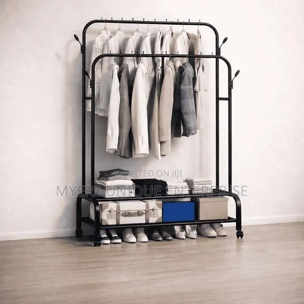 Portable Wardrobe Rack With Wheels · Photo 1