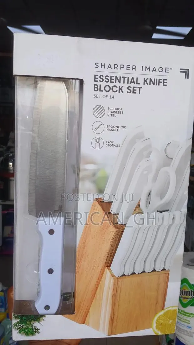 14 Pieces Sharper Image Knife Block Set(White) · Photo 1