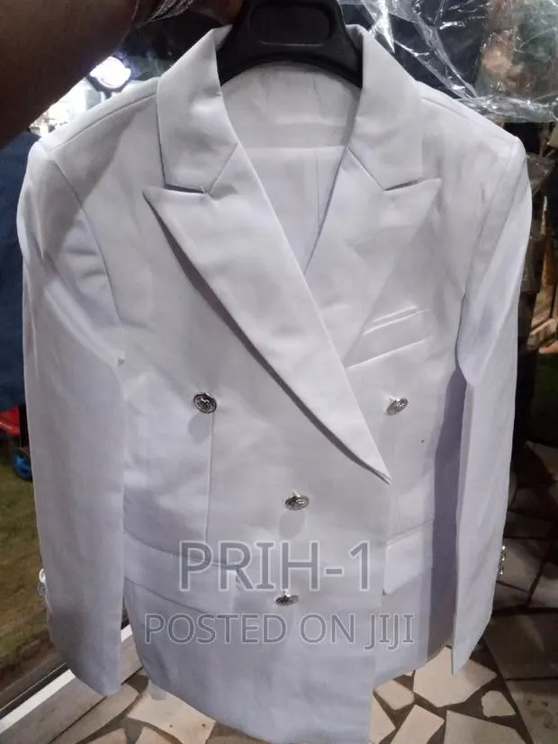 Boys All White Double Breasted Suiting · Photo 1