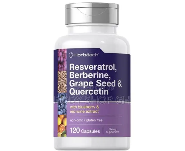 Horbäach Resveratrol + Berberine + Grape Seed + Quercetin | | 120 Cap · Photo 1