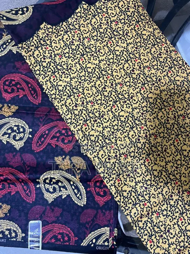 Burgundy and Gold African Print · Photo 1