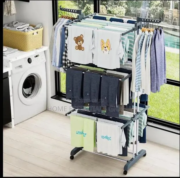 Heavy Duty 3 Layer Clothes Dryer Rack – Space Saving Design · Photo 1