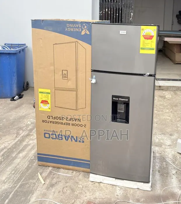 Sealed in Box Nasco 210L 2 Door Fridge W/Water Dispenser(Nasf2-250fld) · Photo 1