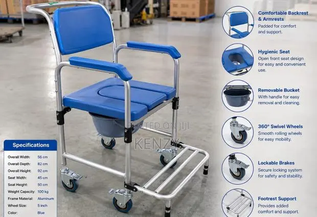 Commode Seat With Wheels (Blue) · Photo 1