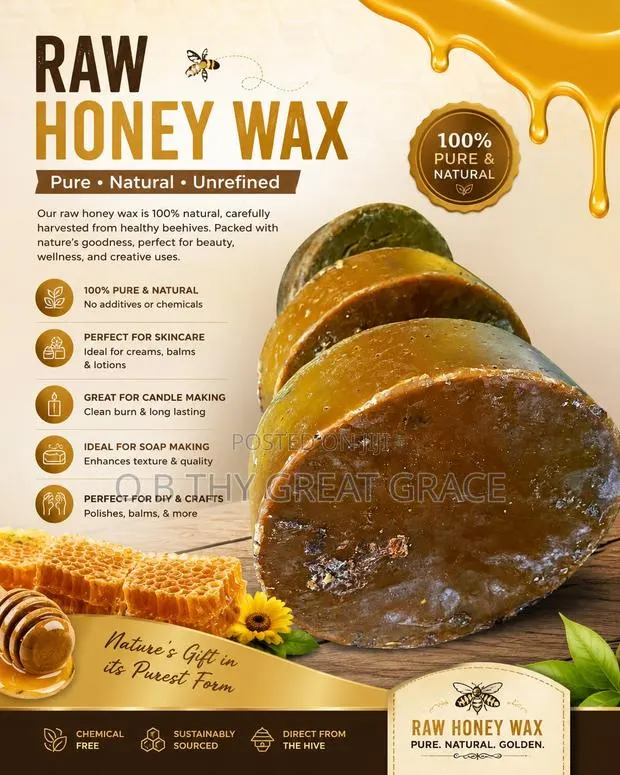 100% Raw Honey Wax Pure • Natural • Unrefined · Photo 1
