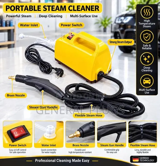 Strong Powerful Hot Vapor Steam Cleaner for Cars, AC , Kitchen Etc · Photo 1