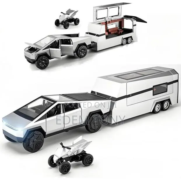 Tesla Cybertruck Die-Cast Toy Set Trailer, Charging Pile · Photo 1