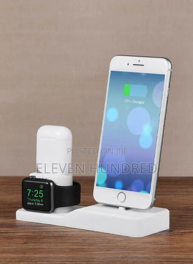 3-in-1 Silicone Stand Holder (White) · Photo 1