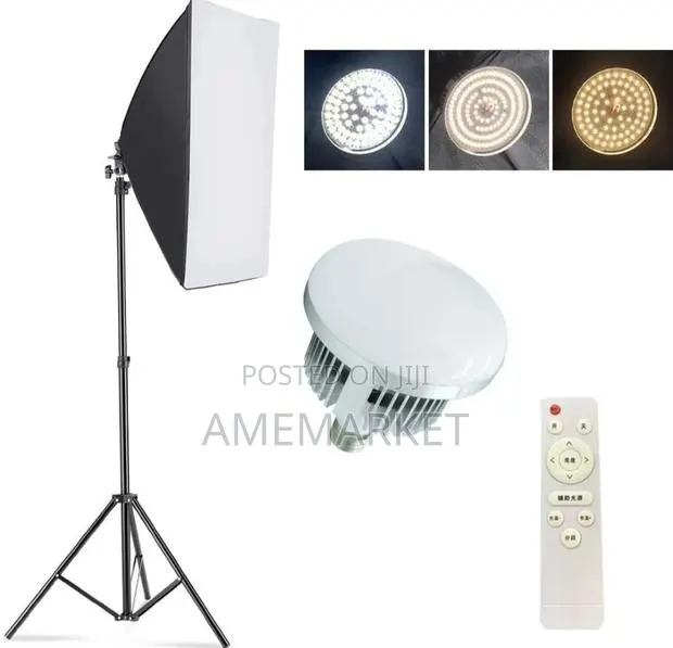 Studio Photography Lights Softbox Kit – 150W Dimmable LED Lighting Kit · Photo 1
