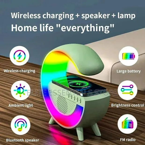 Bluetooth Speaker Wireless Phone Charger Led Light Lamp Fm Radio · Photo 1