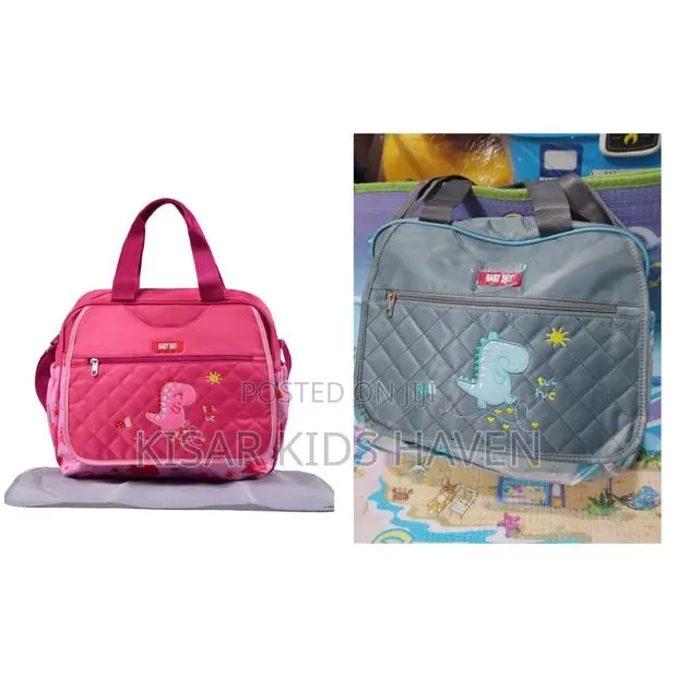 Simple But Cute Diaper Bag With Changing Mat ( Pink And Gray Colour) · Photo 1