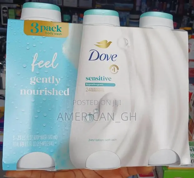 Dove Sensitive Hypoallergenic Body Wash, 3pack · Photo 1