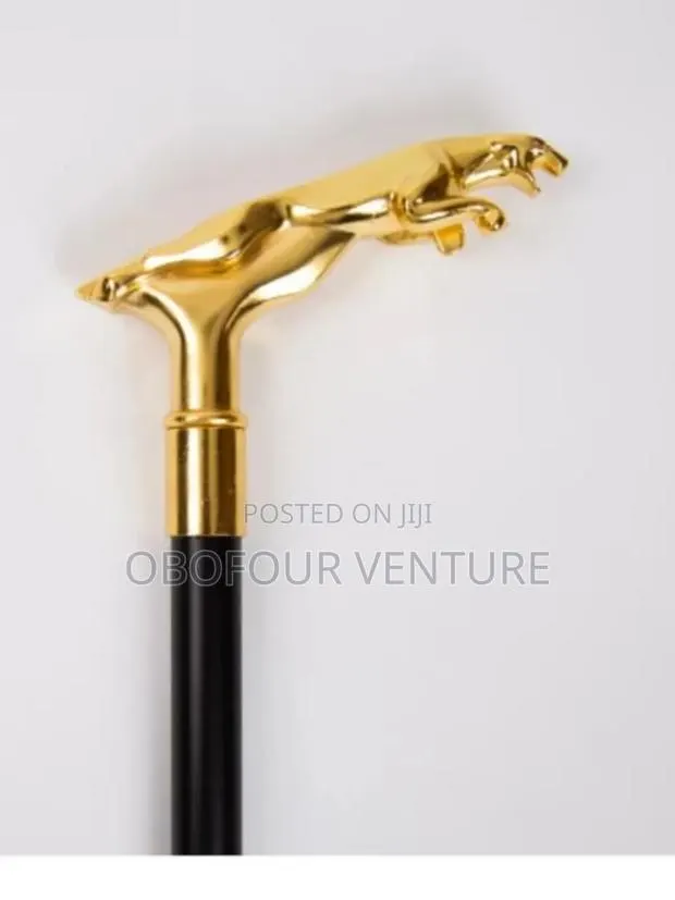 Golden Jaguar Head Walking Stick · Photo 1