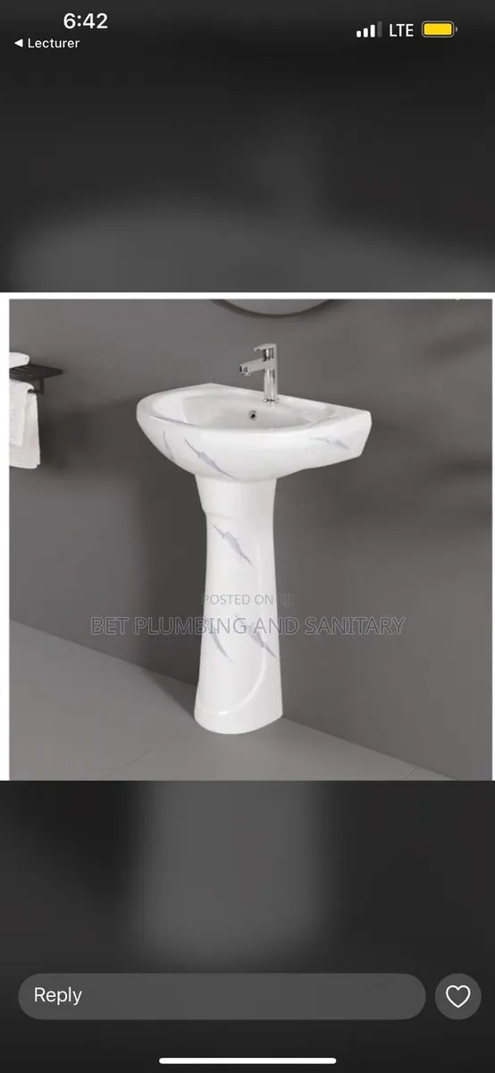 Frencia Basin and Stand_hand Wash Basin+Pedestal With Tap_complete · Photo 1