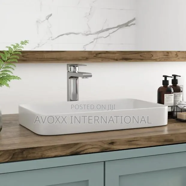 ALLY 12" Rectangular Drop-in Bathroom Sink ,Ceramic · Photo 1