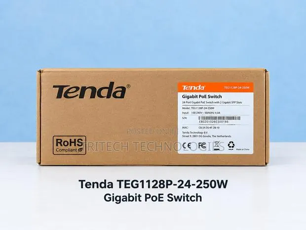 TENDA TEG1128P-24-250W-Tenda 26GE+2SFP Ethernet Unmanaged Switch · Photo 1