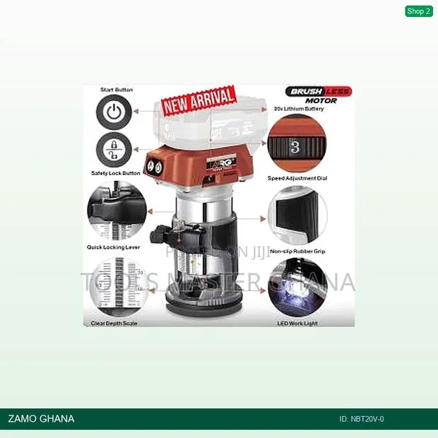 20v Trimmer Brushless 0-8mm 6 8mm Constant Speed Hall Senso - Nbt20v-0 · Photo 1