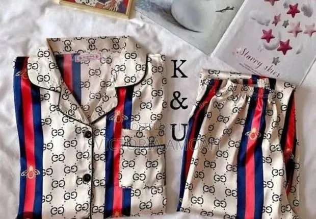 A Gucci-Inspired Satin Pajamas Set. · Photo 1