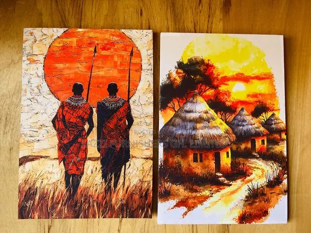 The Maasai Traditions Warrior’S Village Real Cloth Canvas Wall Arts · Photo 1