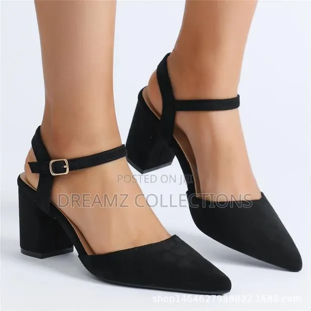 Pointed Toe Ankle-Strap Block Heel · Photo 1