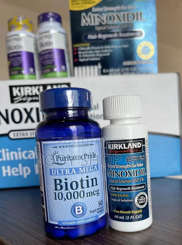 Beard Hair Growth Combo Pack (Ultra Mega Biotin + Kirkland) · Photo 1