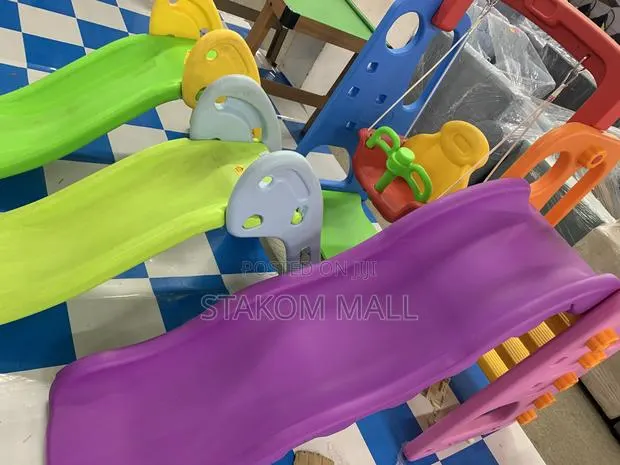 Slide for Playground + Swing Chair + Basketball Hoops and Balls · Photo 1