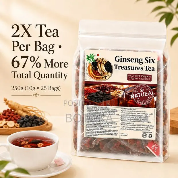 Premium Ginseng Six Treasures Herbal Tea - 2X Tea Per Bag & 67% More · Photo 1