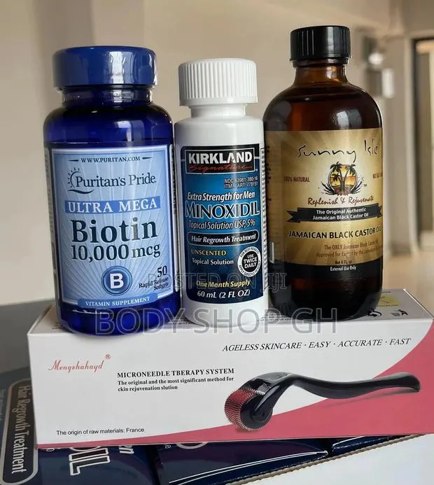 Jbco + Derma Roller +Kirkland Minoxidil +Ultra Mega Biotin · Photo 1