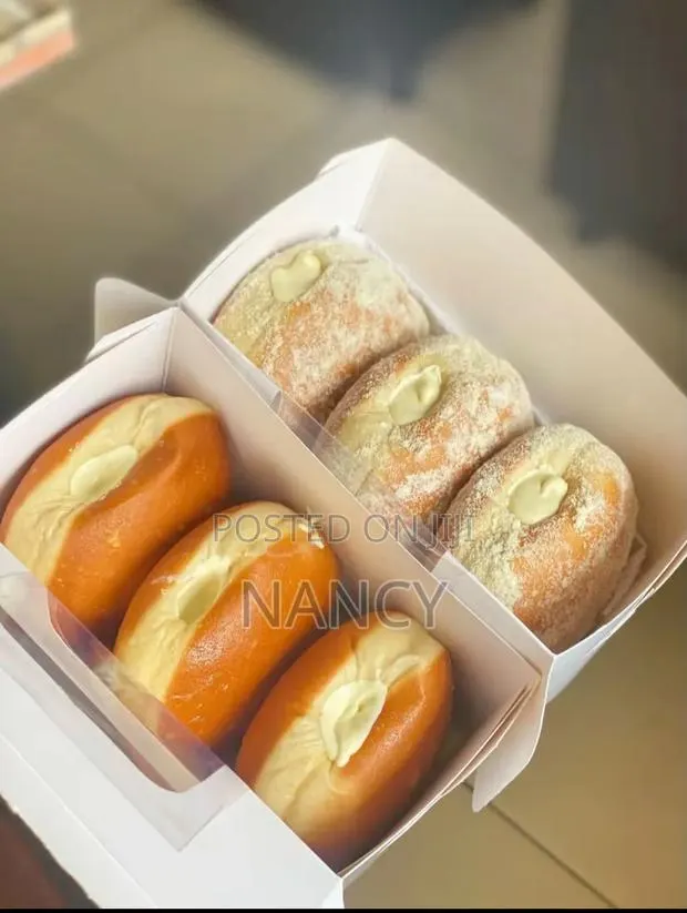 Fresh Cream Filled Donuts- Box of 3 6- Soft and Milky · Photo 1