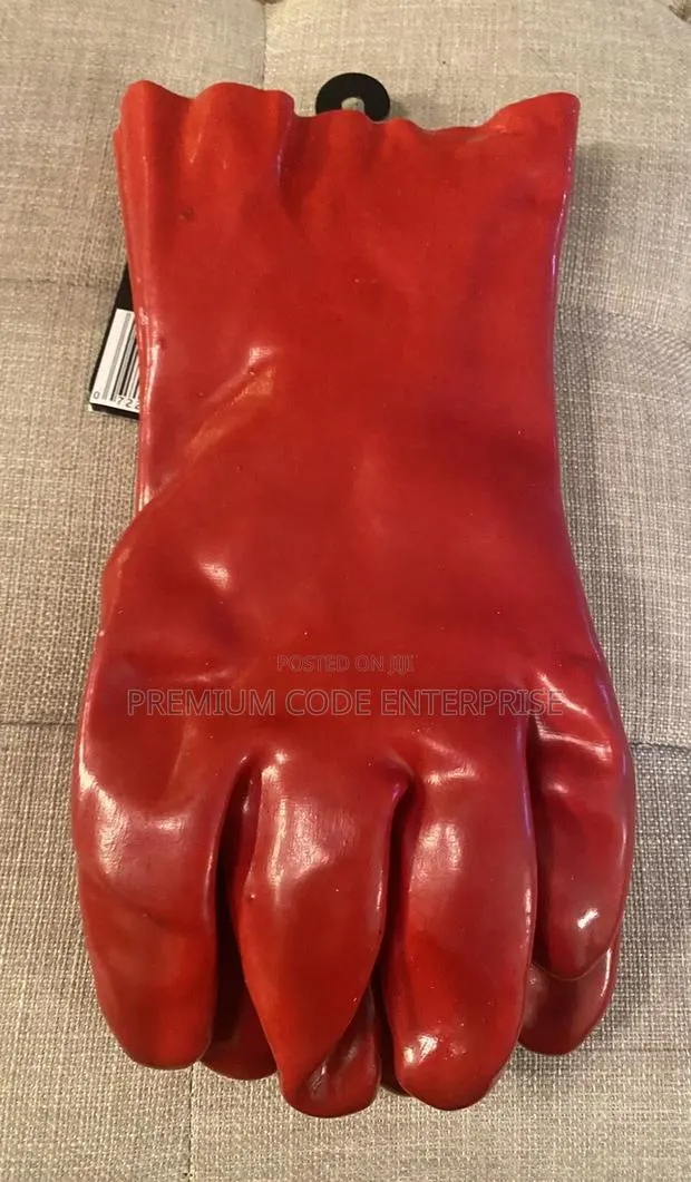 Red Pvc Industrial Gloves – Heavy Duty With 100% Cotton Liner · Photo 1