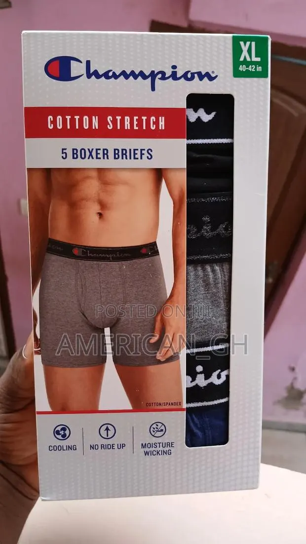 Champion Cotton Stretch Boxer Briefs (5 Pieces) · Photo 1