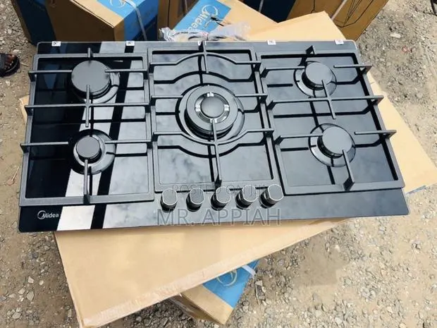 Order Premium Midea 5 Gas Tempered Glass Hob(Black). · Photo 1