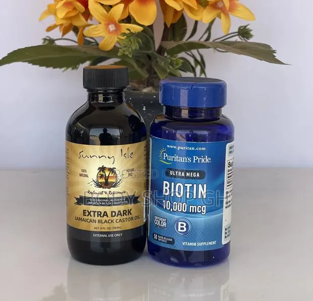 Jamaican Black Castor Oil + Puritans Pride Biotin for Hair · Photo 1