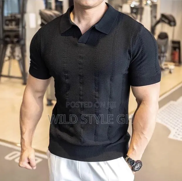 Classy Slimfit Knitted Polo Shirt · Photo 1