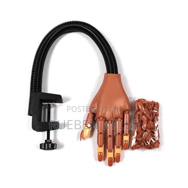 Flexible Movable False Nail Training Practice Mannequin Hand · Photo 2