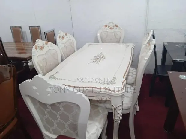 White Royal Dining Set Six Chairs · Photo 1