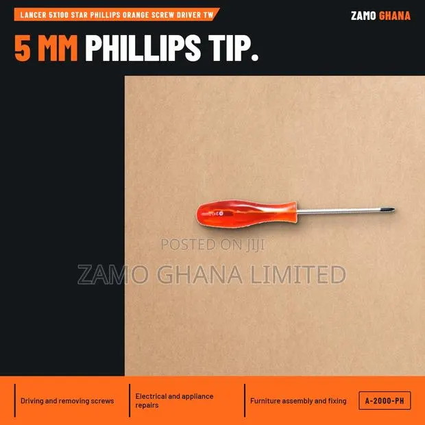 Lancer 5X100 Star Phillips Orange Screw Driver Tw - A-2000-Ph · Photo 1