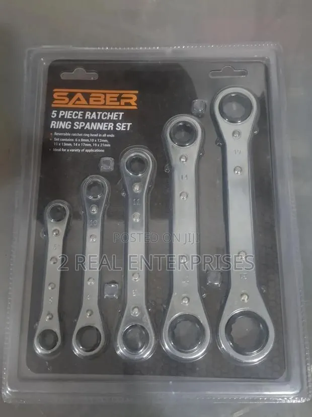 Saber 5-Piece Reversible Ratchet Ring Spanner Wrench Set · Photo 1