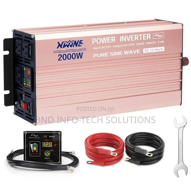 XWJNE Pure Sine Wave Inverter 2000Watt Inverter 12V DC to 110v/120v AC · Photo 1