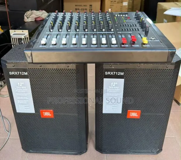 Pair of JBL SRX712M 12-Inch Two-Way Paired With a Power Amplifier · Photo 1
