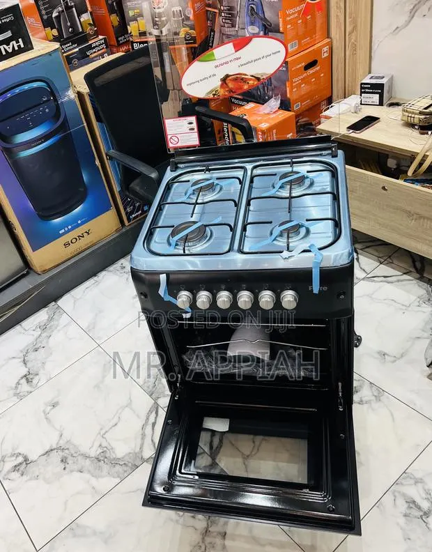 Ferre 60x60cm 4 Burner Freestanding Gas Cooker With Oven(Black) · Photo 1