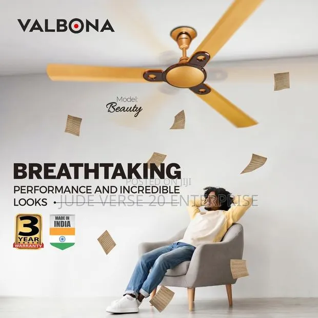 Valbona Ceiling Fan- Ivory Color-Long Blade · Photo 1