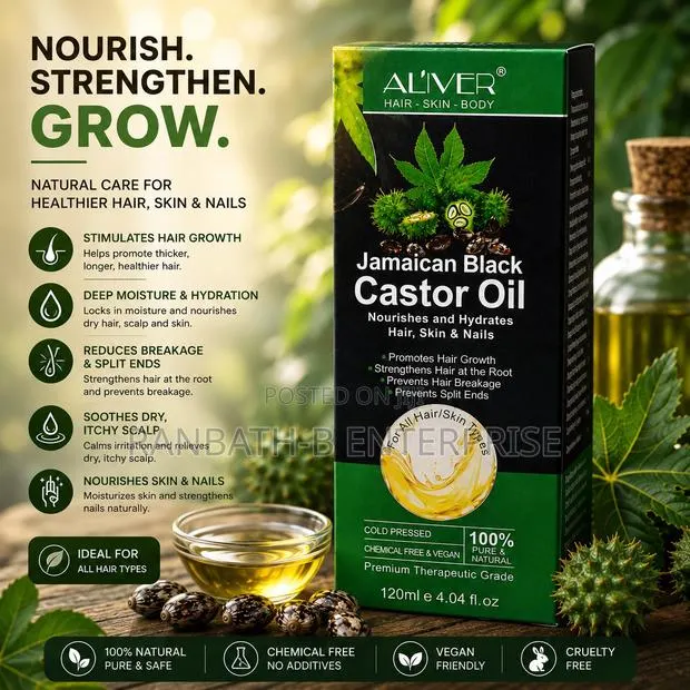 AL’IVER Jamaican Black Castor Oil – Natural Hair Growth Support · Photo 1