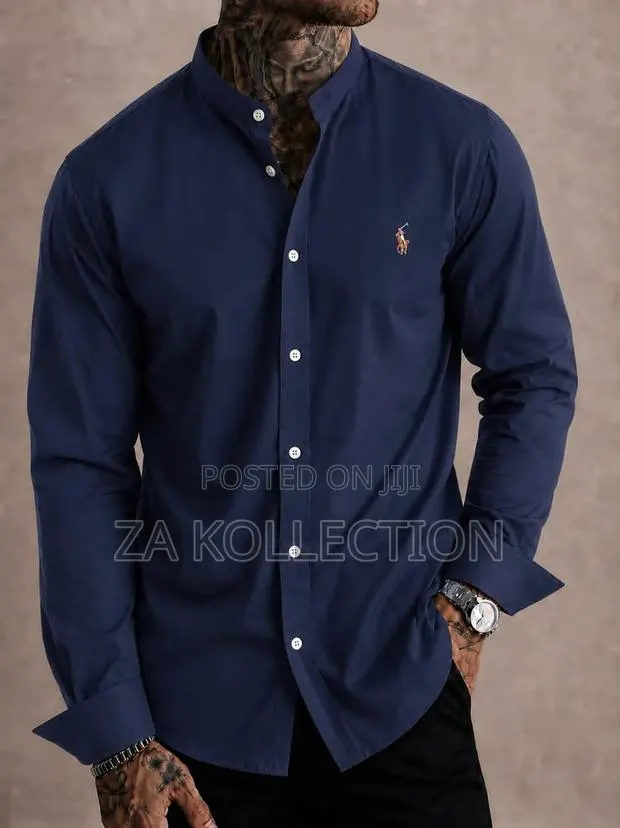 High Quality Plain Polo Chinese Neck Shirt · Photo 1