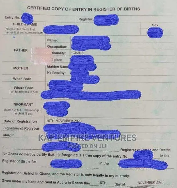 Biometric Birth Certificate · Photo 1