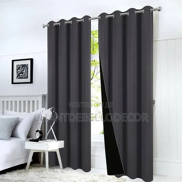 Charcoal Grey High Dence Total Thermal Insulated Blackout Curtains · Photo 1