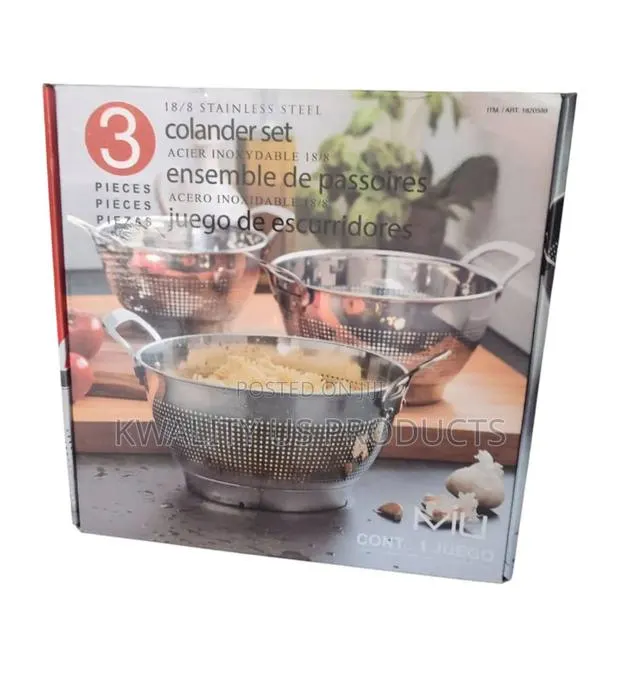 Miu Stainless Steel Colander Set - 3 Piece · Photo 1