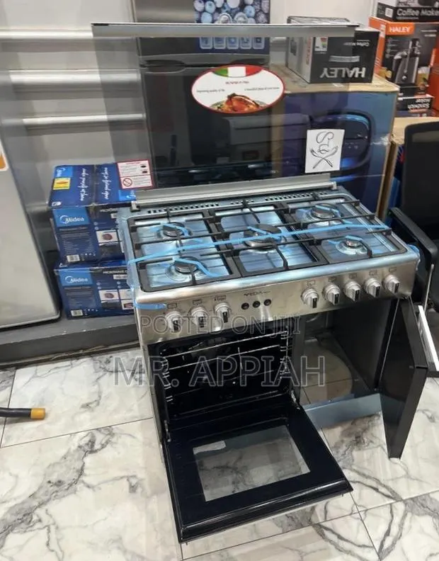 Well Built Mediatech 60x90cm Glass Lid Burner(Gray)5 Gas Cooker. · Photo 1