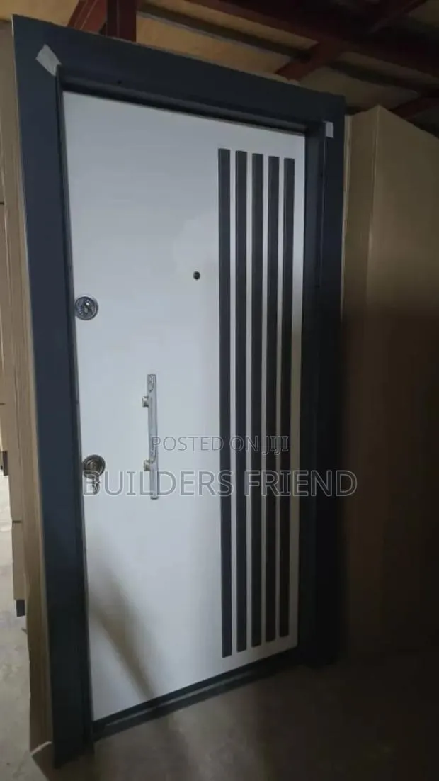 White Turkish Entrance Steel Heavy Single Security Door Set · Photo 1